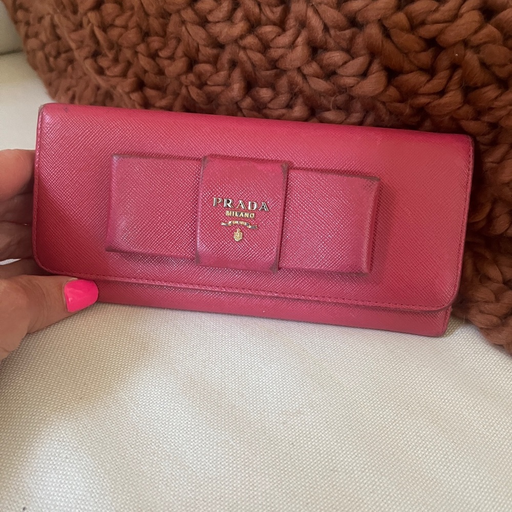 Prada Pink Bow Wallet